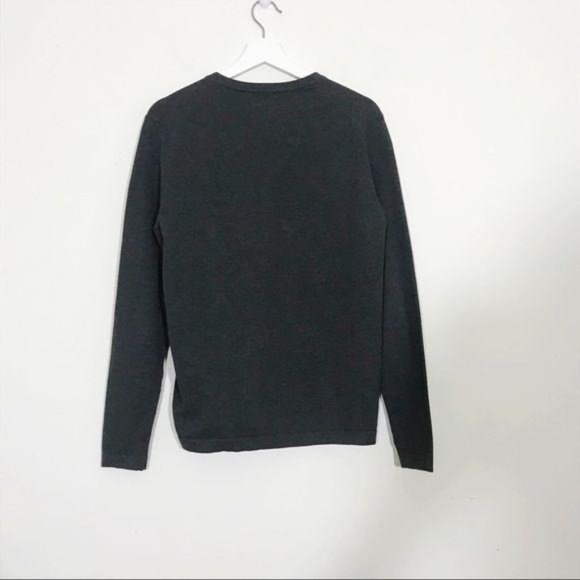JF J.Ferrar Dark Gray Thin Knit V-Neck Sweater S - Picture 6 of 8